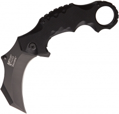 MTech Xtreme Ballistic Karambit Spring Assisted Folding Knife (3.0 Inch 440C Hawkbill Black Plain Blade) Black G10 Handle MTXA815BK