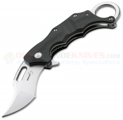 Boker Plus Wildcat Karambit Liner Lock Flipper Folding Knife (2.88 Inch D2 Satin Blade) G10 Handle 01BO772