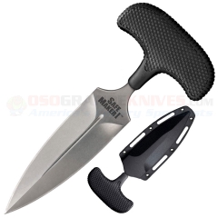 Cold Steel Safe Maker I Push Knife Dagger Fixed (4.5 Inch AUS-8 Double-Edge Satin Blade) Kray-Ex Handle, Secure-Ex Sheath 12DBST
