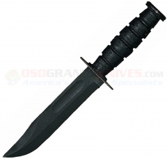 Ontario 498 Marine Combat Knife Fixed (7.0 Inch 1095HC Black Plain Blade) Leather Handle + Leather Sheath (Old Sku 8180) ON498