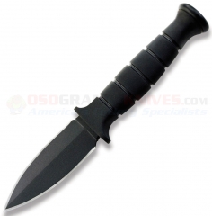 Ontario Gen II SP54 Dagger Fixed (3.75 Inch Double-Edge 5160 Tool Steel Black Plain Blade) Kraton Handle + Nylon Sheath 8554