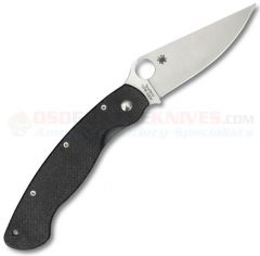 Spyderco C36GPLE Military Left Handed Folding Knife (4.0 Inch S30V Satin Plain Blade) Black G10 Handle