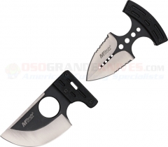 MTech Push Knife Combo Set (Includes Push Dagger and Push Knife) Black G-10 Handles, Nylon Sheath MT2024BS