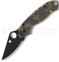 Spyderco Para 3 Compression Lock Folding Knife (3.0 Inch CPM-S30V Black Plain Blade) Digital Camo G10 Handle C223GPCMOBK Paramilitary 3