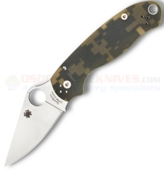Spyderco Para 3 Compression Lock Folding Knife (3.0 Inch CPM-S30V Satin Plain Blade) Digital Camo G10 Handle C223GPCMO Paramilitary 3