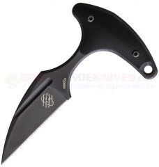 Bastinelli Creations L'Innocent Push Dagger Fixed Blade Knife (1.75 Inch N690Co Wharncliffe Black Blade) Modified Black G10 Handle + Kydex Sheath BAS208