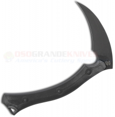 Bastinelli Creations ReaperTAC Scythe Tomahawk (6.7 Inch Black Cerakote N690Co Blade) Black G10 Handle + Leather Sheath BAS201
