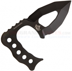 Hardpoint Equipment Manticuda Minimal Push Dagger Fixed Blade Knife (3.50 Inch Double-Edge 80CrV2 Black Blade) Carbon Steel Handle + Kydex Sheath HPE1081