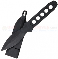 CIA Sticker Covert Dagger Thermoplastic Non-Detectable Knife (3.0 Inch Polycarbonate Double-Edge Leaf-Shaped Black Blade) + Neck Sheath M4257