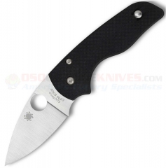 Spyderco C230GP Lil' Native Compression Lock Folding Knife (2.5 Inch CPM-S30V Satin Plain Blade) Black Textured G-10 Handle
