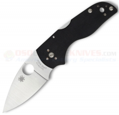 Spyderco C230MBGP Lil' Native Lockback Folding Knife (2.5 Inch CPM-S30V Satin Plain Blade) Black Textured G-10 Handle