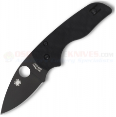 Spyderco C230GPBBK Lil' Native Compression Lock Folding Knife (2.5 Inch CPM-S30V Black Plain Blade) Black Textured G-10 Handle