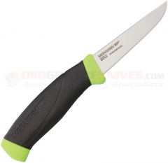 Morakniv Mora of Sweden Fishing Comfort Fillet 90 Knife Fixed (3.50 Inch Stainless Steel Plain Blade) Lime/Black Rubber Handle + Polymer Sheath FT01452