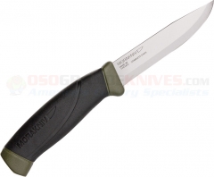 Morakniv Mora of Sweden Companion MG Army Knife Fixed (4.0 Inch Stainless Steel Satin Plain Blade) OD Green/Black Polyamide Handle + Polymer Sheath FT10128