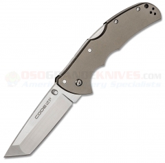 Cold Steel Code-4 Tanto Folding Knife (3.50in S35VN Satin Plain Blade) Gray Aluminum Handle 58PT