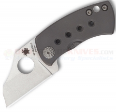 Spyderco C236TIP McNees McBee Frame Lock Folding Knife (1.52 in. CTS-XHP Wharncliffe Stonewash Plain Blade) Milled Titanium Handle