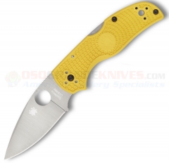 Spyderco Native 5 Salt Lockback Folding Knife (2.95 Inch LC200N Satin Plain Blade) Yellow FRN Handle C41PYL5