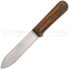 KA-BAR BK62 Becker Kephart Fixed Blade Knife (5.125 Inch 1095 CroVan Carbon Steel Spear Point Blade) Walnut Wood Handle + Leather Sheath BKR62