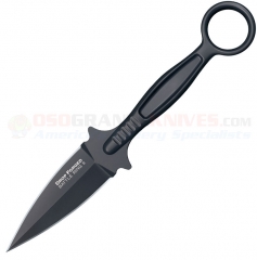 Cold Steel Drop Forged Battle Ring 2 Dagger Fixed Blade Knife (3.5 Inch Double-Edge 52100 High Carbon Gray Plain Blade) Secure-Ex Sheath 36MF