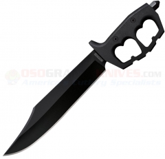 Cold Steel Chaos Bowie Trench Knife Fixed (10.5" SK-5 High Carbon Black Plain Blade) Aluminum Handle + Secure-Ex Sheath 80NTB