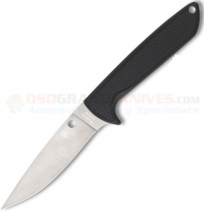Spyderco WaterWay Salt Fixed Blade Knife (4.40 Inch LC200N Satin Plain Blade) Black G10 Handle + Boltaron Sheath FB43GP