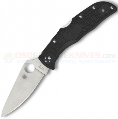 Spyderco Endela Lightweight Lockback Folding Knife (3.41 Inch VG10 Satin Plain Blade) Black FRN Handle C243PBK