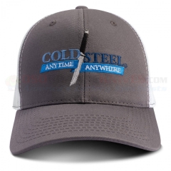 Cold Steel Anytime Anywhere Truckers' Cap (One Size Fits All) Gray/White Mesh Twill Hat 94HCG