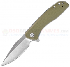 CIVIVI Knives Baklash Flipper Liner Lock Folding Knife (3.5 Inch 9Cr18MoV Satin Drop Point Blade) OD Green G10 Handle C801A
