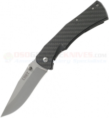 Columbia River CRKT XAN Framelock Folding Knife (3.66 Inch Bead Blast Plain Blade) Black G10/Carbon Fiber Handle CR2085