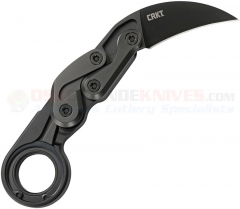Columbia River CRKT Provoke First Responder Karambit Kinematic Morphing Folding Knife (2.41 Inch D2 Hawkbill Plain Black Blade) Black Aluminum Handle + Glass Breaker 4042