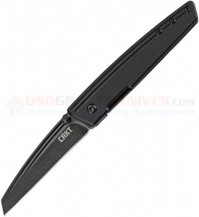 Columbia River CRKT Inara FrameLock Folding Knife (2.78 Inch Black Stonewash Plain Wharncliffe Blade) Black G10 Handle 7140