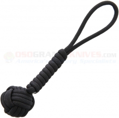 Combat Ready Monkey Fist Self-Defense Tool Lanyard (5.5 Inch Black Paracord w/ Wrapped Steel Ball) CBR356