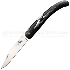 Cold Steel Kudu Lite Folding Knife (4.25 Inch Satin Plain Clip Point Blade) Black Zy-Ex Handle 20KJ
