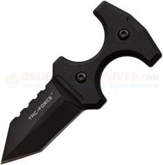 Tac Force Gladius Push Dagger Neck Knife Fixed (1.5 Inch Black Single-Edge Spearpoint Plain Blade) Black G10 Handle + Kydex Sheath TFFIX013BK