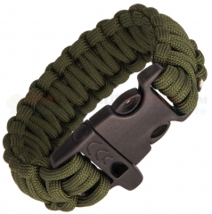 Combat Ready OD Green Paracord Survival Bracelet + Emergency Whistle (Medium 8 Inch Wrist Diameter) CBR360