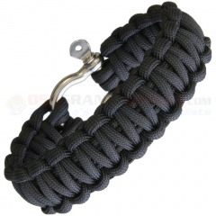Combat Ready Black Paracord Survival Bracelet (9 Inch Length) Metal Buckle CBR363