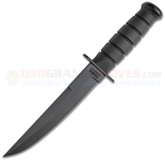 KA-BAR 1266 Modified Tanto Fighting/Utility Knife Fixed (8 Inch Cro-Van Black Plain Blade) Black Kraton G Handle + Black GFN Sheath