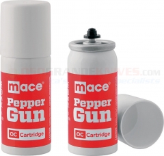 Mace Brand Pepper Gun OC Pepper Spray Refill Cartridges (2 Pack 10% OC Pepper + UV Dye) MSI80421