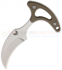 Combat Ready Talon Push Knife Neck Knife Fixed (2.63 Inch Hawkbill Satin Plain Blade) Tan G10 Handle + Kydex Sheath CBR369