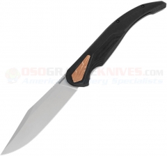 Kershaw Strata XL KVT Flipper FrameLock Folding Knife (5.4 Inch D2 Bead Blasted Clip Point Plain Blade) Black G10/Stainless Steel Handle 2077