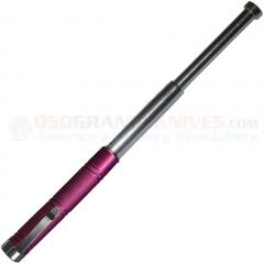 Smith & Wesson 12" Compact Collapsible Baton (5.37" Carbon Steel Handle) Pink Handle + Black Nylon Sheath SWBAT12PCP