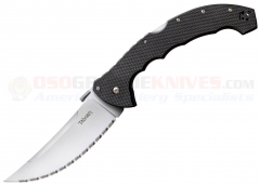 Cold Steel Talwar XL Tri-Ad Lock Folding Knife (5.5 Inch S35VN Satin Serrated Blade) Black G-10 Handle 21TBXS