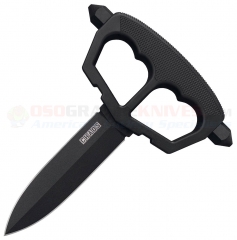 Cold Steel Chaos Push Dagger Knife Fixed (5 Inch SK-5 High Carbon Double-Edge Dagger Blade) Black Griv-Ex Handle w/ Kray-Ex Overmold + Secure-Ex Sheath 80NT3