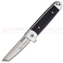 Cold Steel Oyabun Limited Leaf-Spring Lock Flipper Folding Knife (3.5 Inch S35VN Tanto Blade) Billet Aluminum Handle w/ G10 Scales 32AA