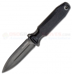 SOG Pentagon FX Covert Blackout Dagger Knife Fixed (3.41 Inch S35VN Black Double-Edge Blade) Black G10 Handle + Kydex Sheath 17-61-03-57