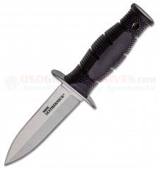 Cold Steel Mini Leatherneck Spear Point Dagger Fixed (3.5 Inch Double-Edge Satin Plain Blade) Black Kray-Ex Handle + Secure-Ex Sheath 39LSAC