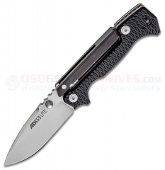 Cold Steel Demko AD-15 Lite Scorpion Lock Folding Knife (3.5 Inch Japanese AUS-10A Drop Point Satin Plain Blade) Black Griv-Ex Handle 58SQL