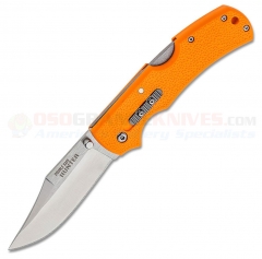 Cold Steel Double Safe Hunter Lockback Folding Knife (3.5 Inch 8Cr13MoV Satin Clip Point Plain Blade) Blaze Orange Zy-Ex Handle 23JB