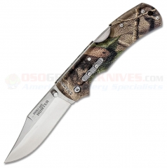 Cold Steel Double Safe Hunter Lockback Folding Knife (3.5 Inch 8Cr13MoV Satin Clip Point Plain Blade) Camouflage Zy-Ex Handle 23JE