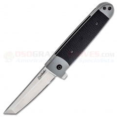 Cold Steel Oyabun Flipper Leaf-Spring Lock Folding Knife (3.5 Inch 4034 Stainless Tanto Blade) Gray Griv-Ex Handle w/ Black Kray-Ex Scales 26T